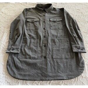 Mercer + Mettle Gray Shirt Jacket Curved Sides 4-Pockets Ladies Medium
